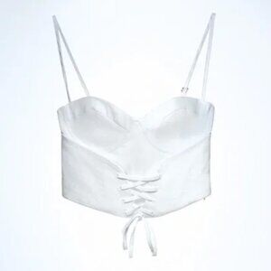 Zara Corset Style Poplin Crop Top